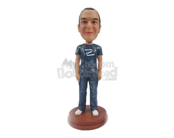 Custom Bobblehead Happy Neat Man In Comfortable Casual - Leisure & Casual Casual Males Personalized Bobblehead & Cake Topper Custom Bobblehead Happy Neat Man In Comfortable Casual - Leisure & Casual Casual Males Personalized Bobblehead & Cake Topper